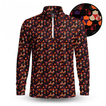 Halloween Bloody Hands Men V1 Quarter-zip Pullover