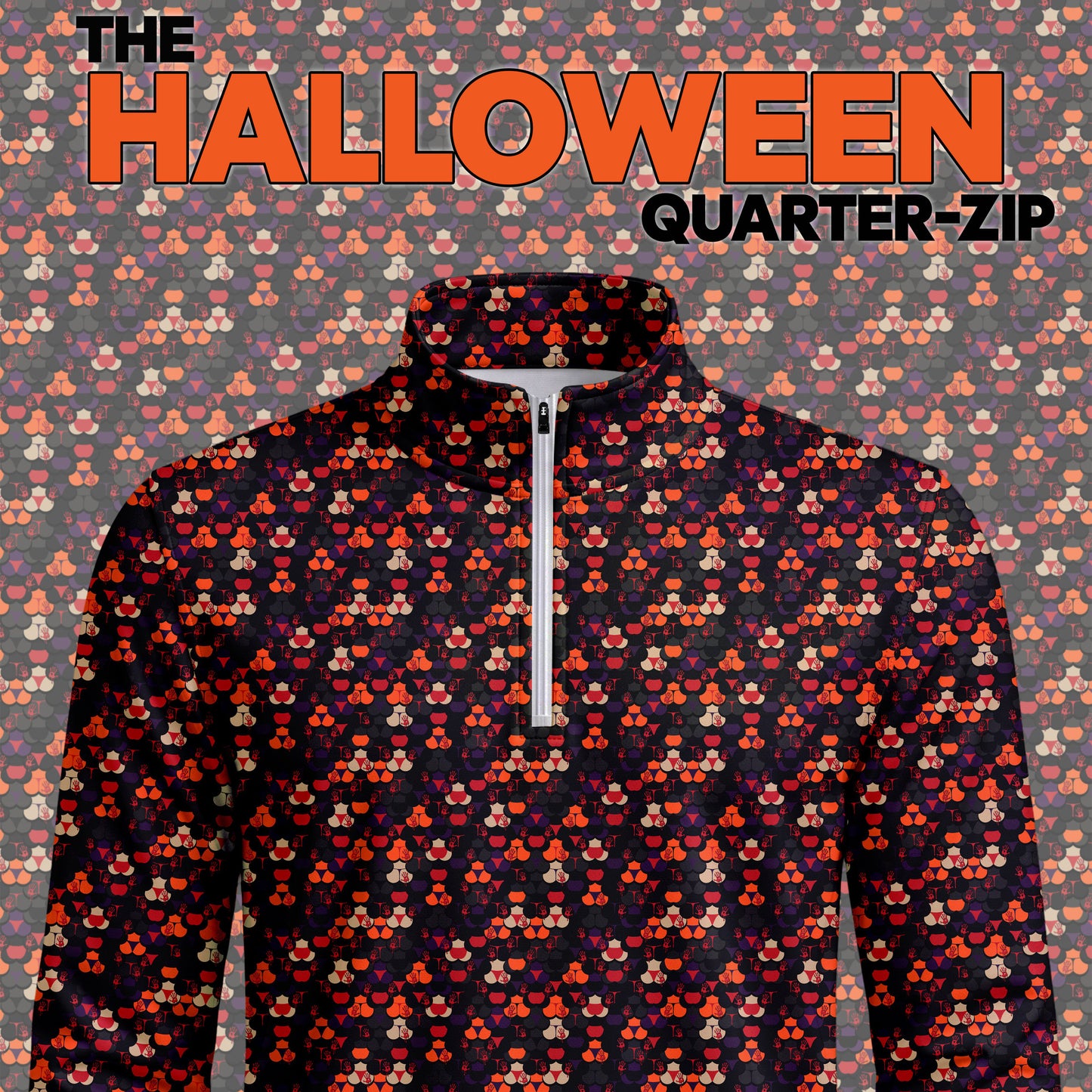 Halloween Bloody Hands Men V1 Quarter-zip Pullover