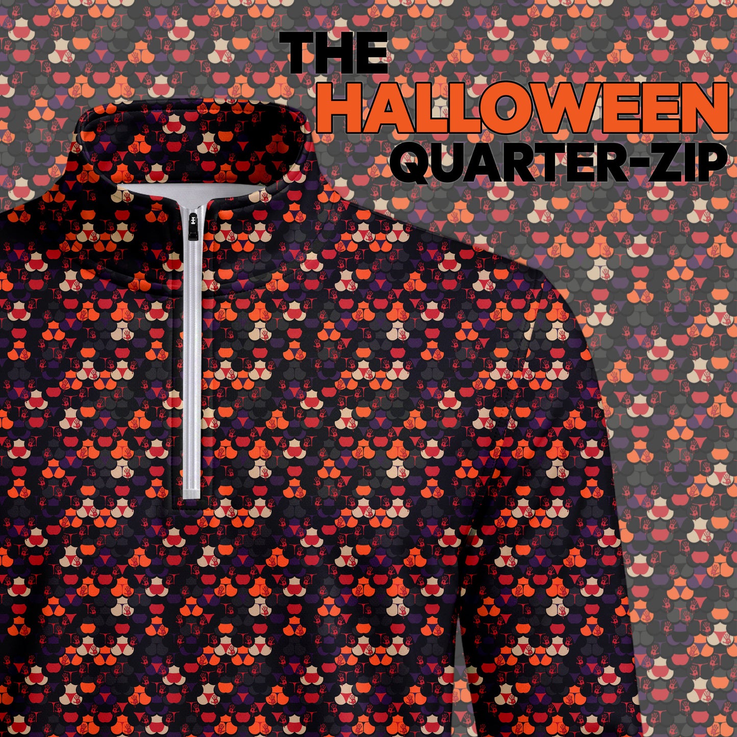 Halloween Bloody Hands Men V1 Quarter-zip Pullover