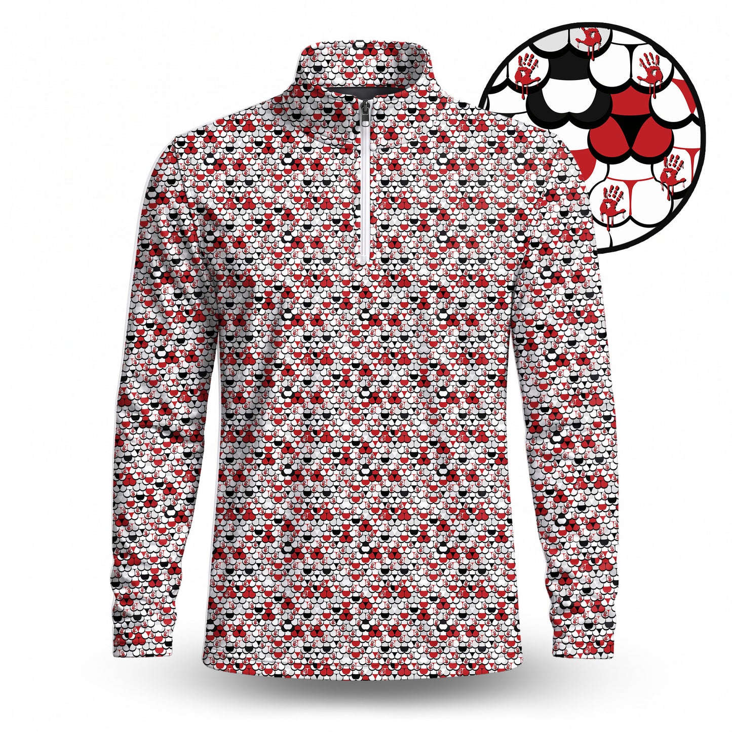 Halloween Bloody Hands Men V2 Quarter-zip Pullover