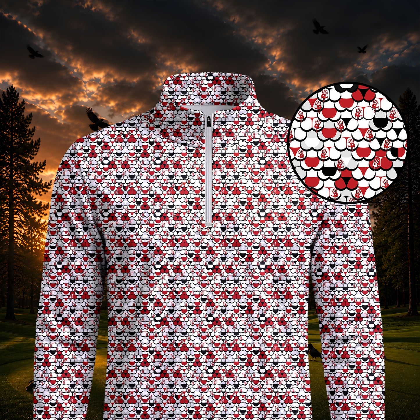 Halloween Bloody Hands Men V2 Quarter-zip Pullover