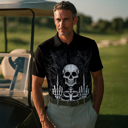 Skeleton Finger Men Polo Shirt