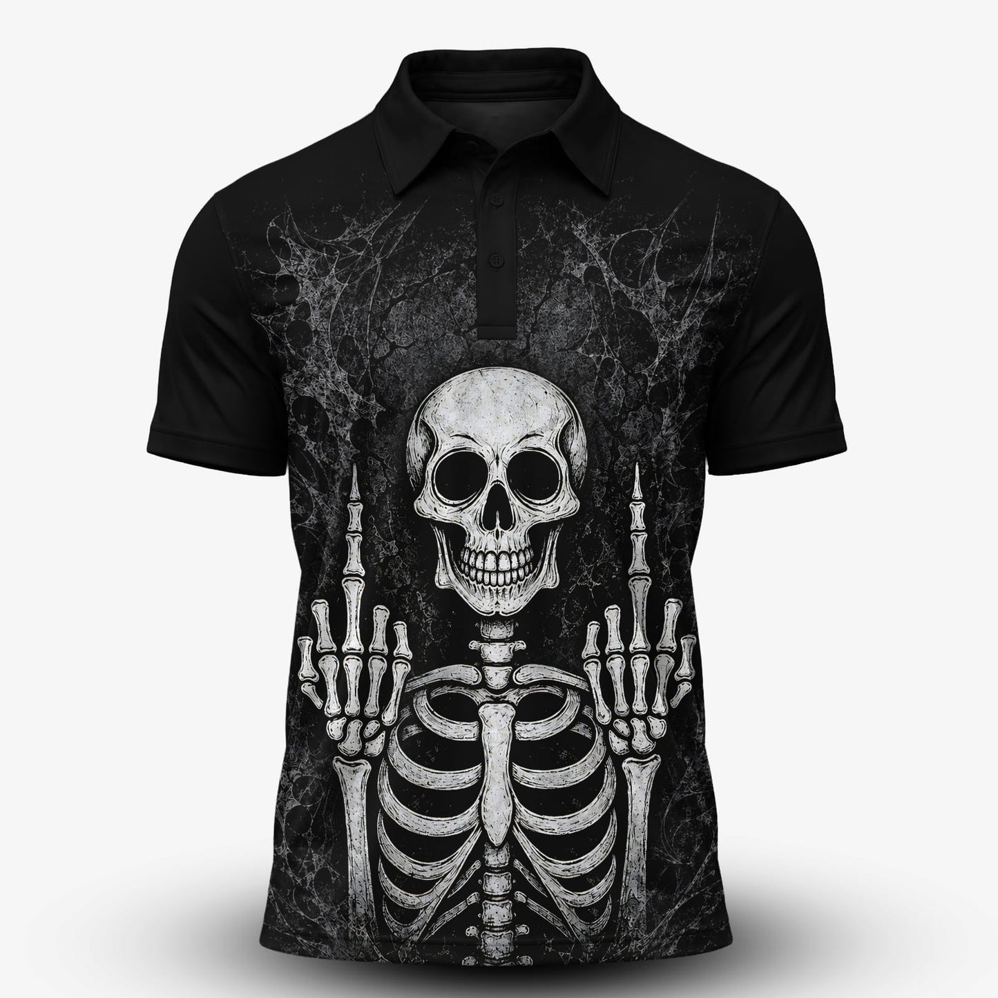 Skeleton Finger Men Polo Shirt