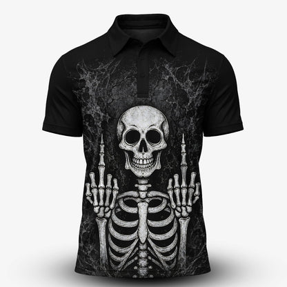 Skeleton Finger Men Polo Shirt