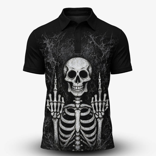 Skeleton Finger Men Polo Shirt