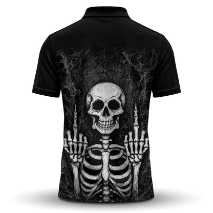 Skeleton Finger Men Polo Shirt