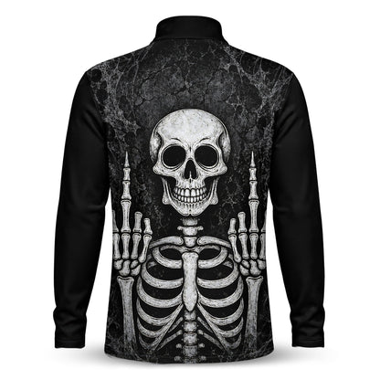 Skeleton Finger Men Quarter-zip Pullover