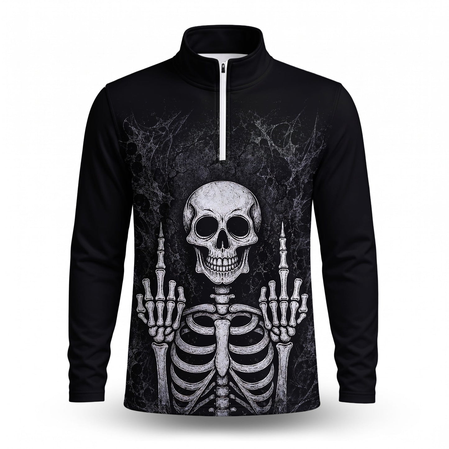 Skeleton Finger Men Quarter-zip Pullover