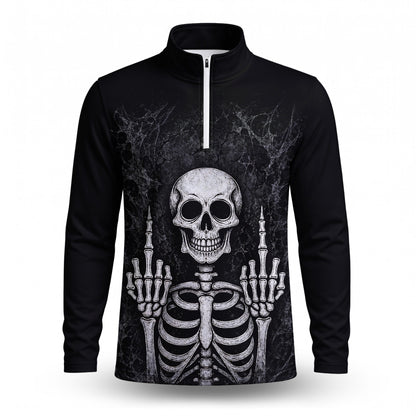 Skeleton Finger Men Quarter-zip Pullover
