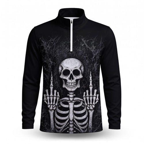 Skeleton Finger Men Quarter-zip Pullover