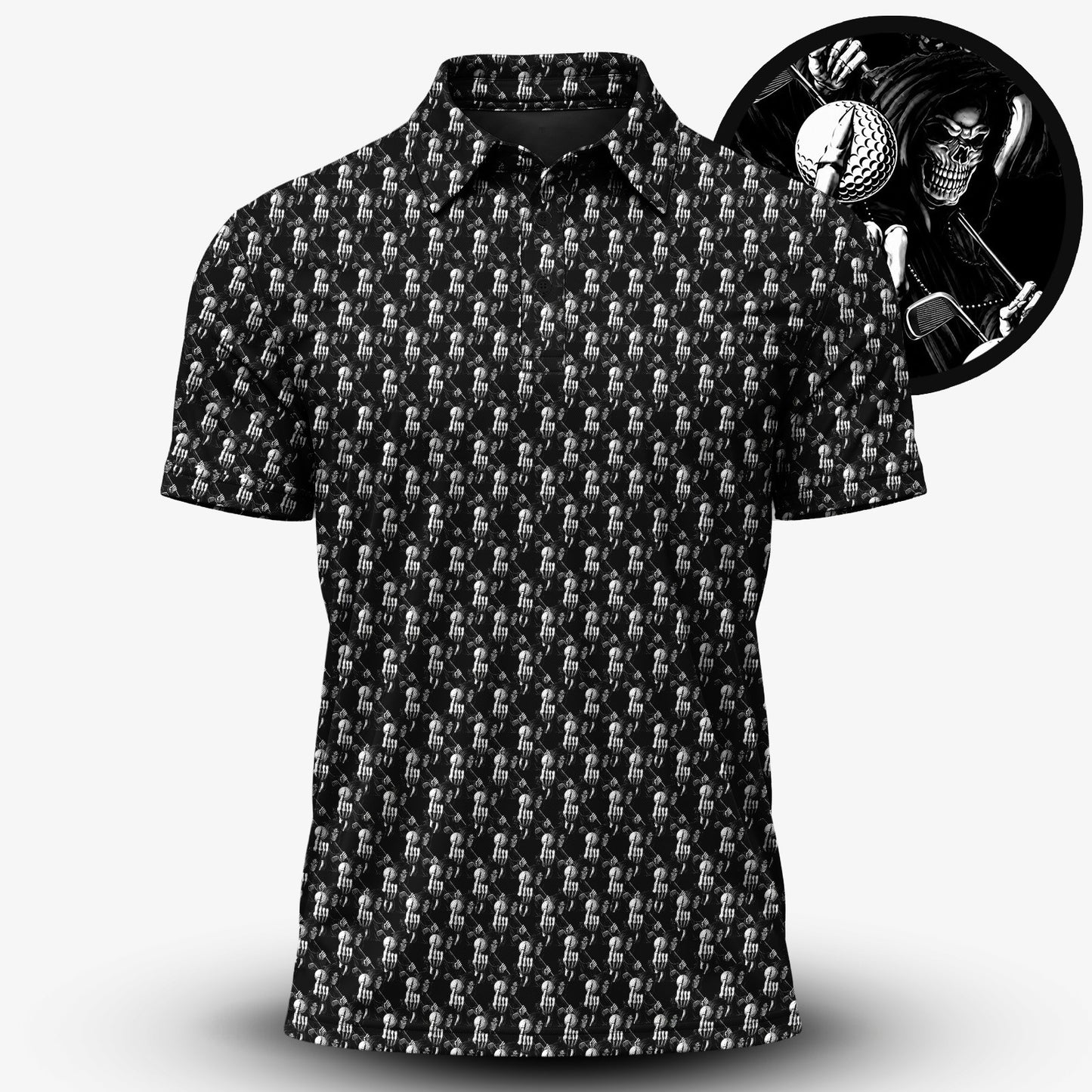 The Death Golf Pattern Men Polo Shirt