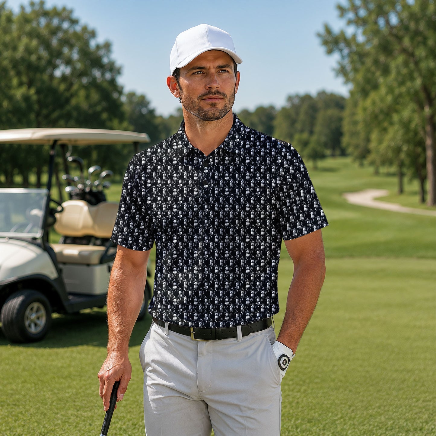 The Death Golf Pattern Men Polo Shirt