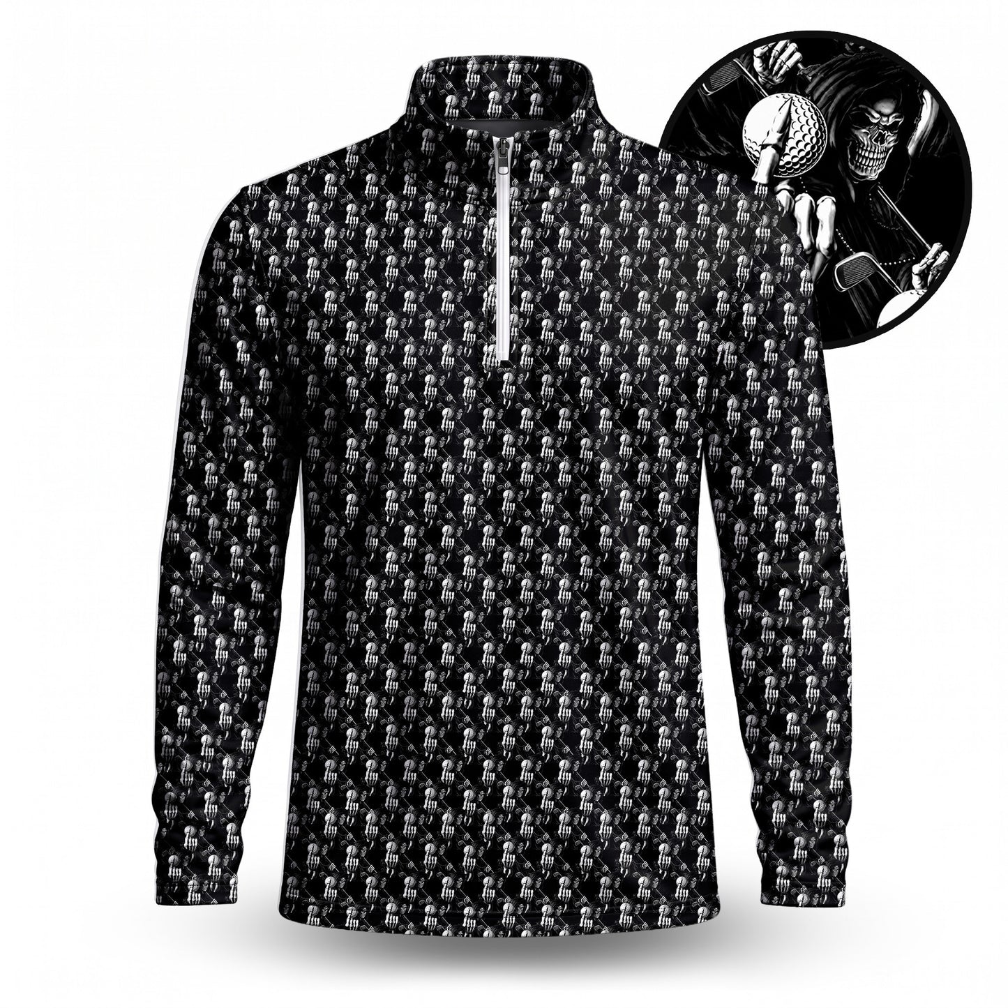 The Death Golf Pattern Men Quarter-zip Pullover