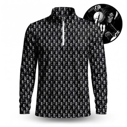The Death Golf Pattern Men Quarter-zip Pullover
