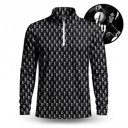 The Death Golf Pattern Men Quarter-zip Pullover