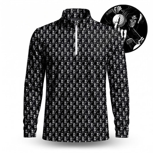 The Death Golf Pattern Men Quarter-zip Pullover