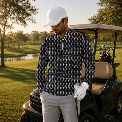 The Death Golf Pattern Men Quarter-zip Pullover