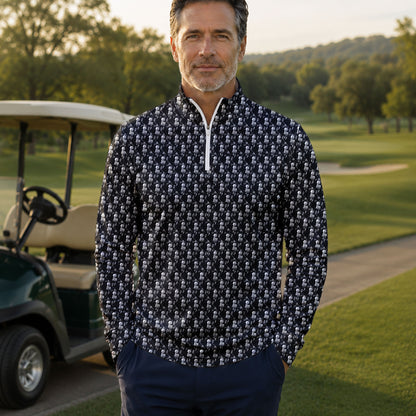 The Death Golf Pattern Men Quarter-zip Pullover