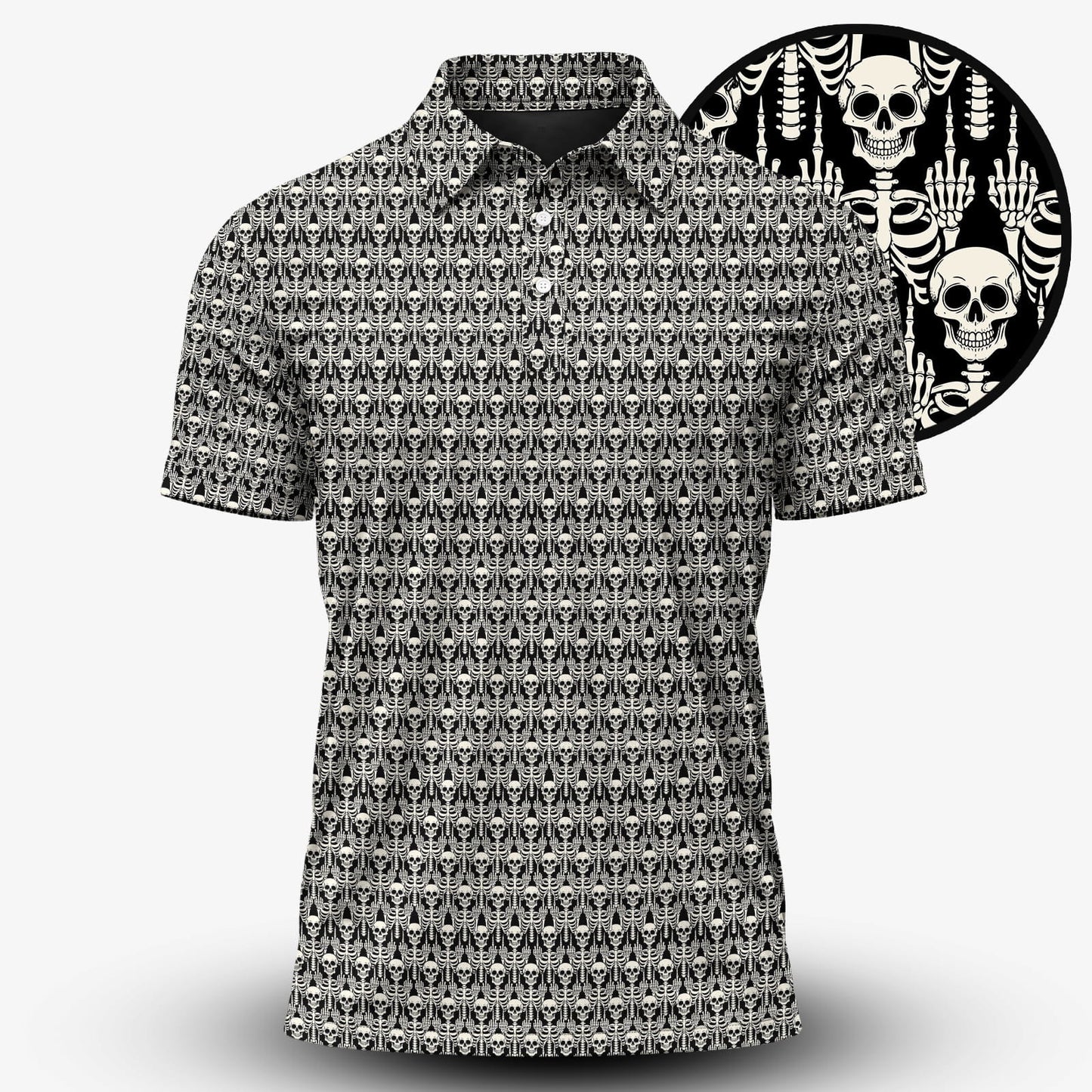 Skeleton Finger Pattern Men Polo Shirt