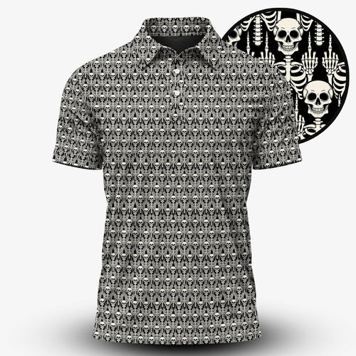 Skeleton Finger Pattern Men Polo Shirt