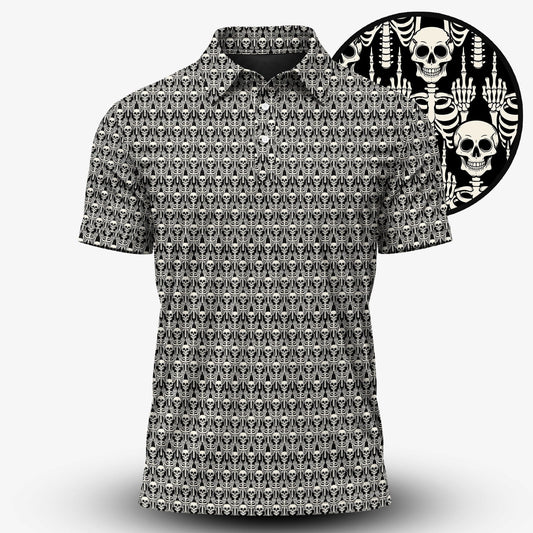 Skeleton Finger Pattern Men Polo Shirt