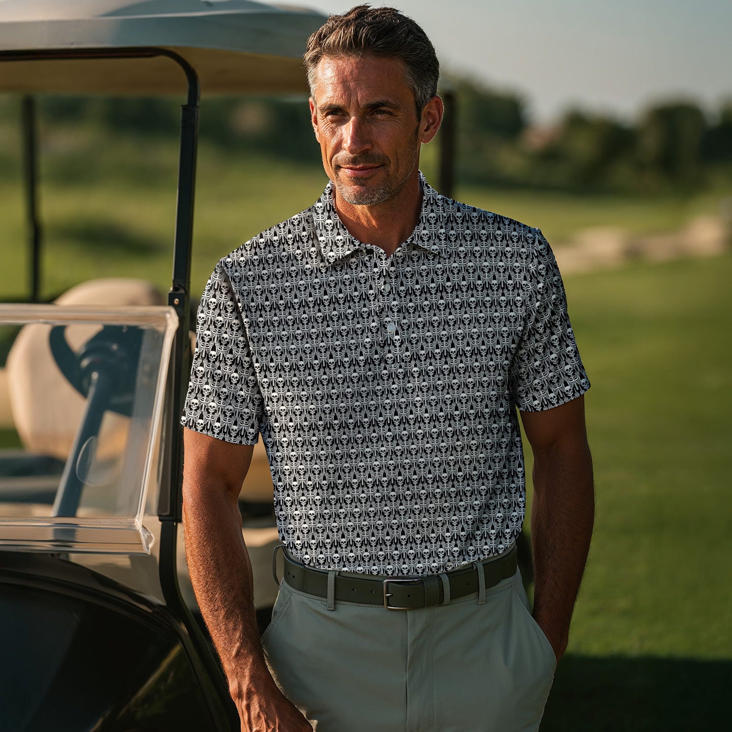 Skeleton Finger Pattern Men Polo Shirt