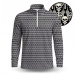 Skeleton Finger Pattern Men Quarter-zip Pullover