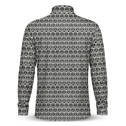 Skeleton Finger Pattern Men Quarter-zip Pullover