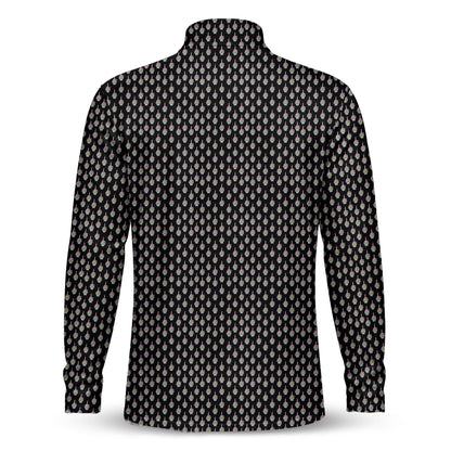 Ombre Skeleton Finger Pattern Men Quarter-zip Pullover