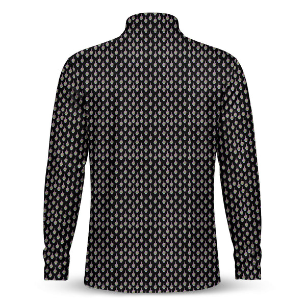 Ombre Skeleton Finger Pattern Men Quarter-zip Pullover