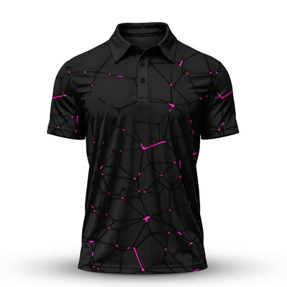 Black Dark Net Men Polo Shirt