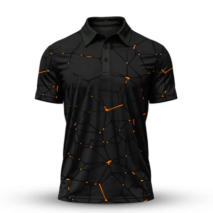Black Dark Net Men Polo Shirt