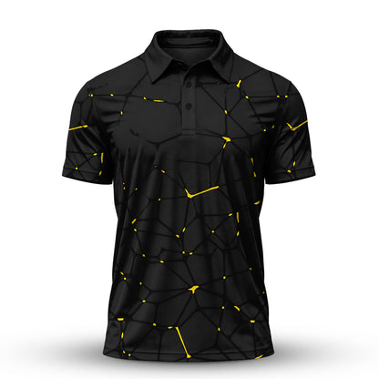 Black Dark Net Men Polo Shirt