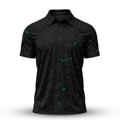 Black Dark Net Men Polo Shirt