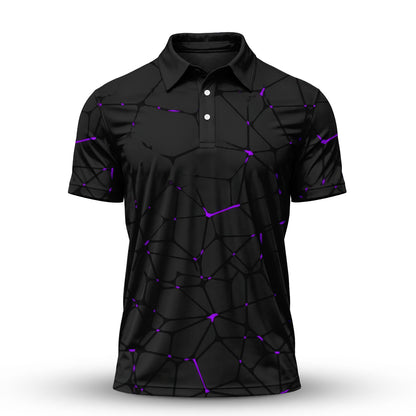 Black Dark Net Men Polo Shirt