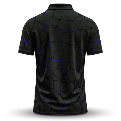 Dark Blue Net Men Polo Shirt