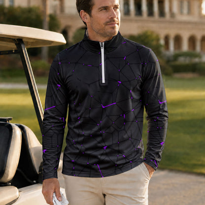 Dark Purple Net 2027 PGA Men Quarter-zip Pullover