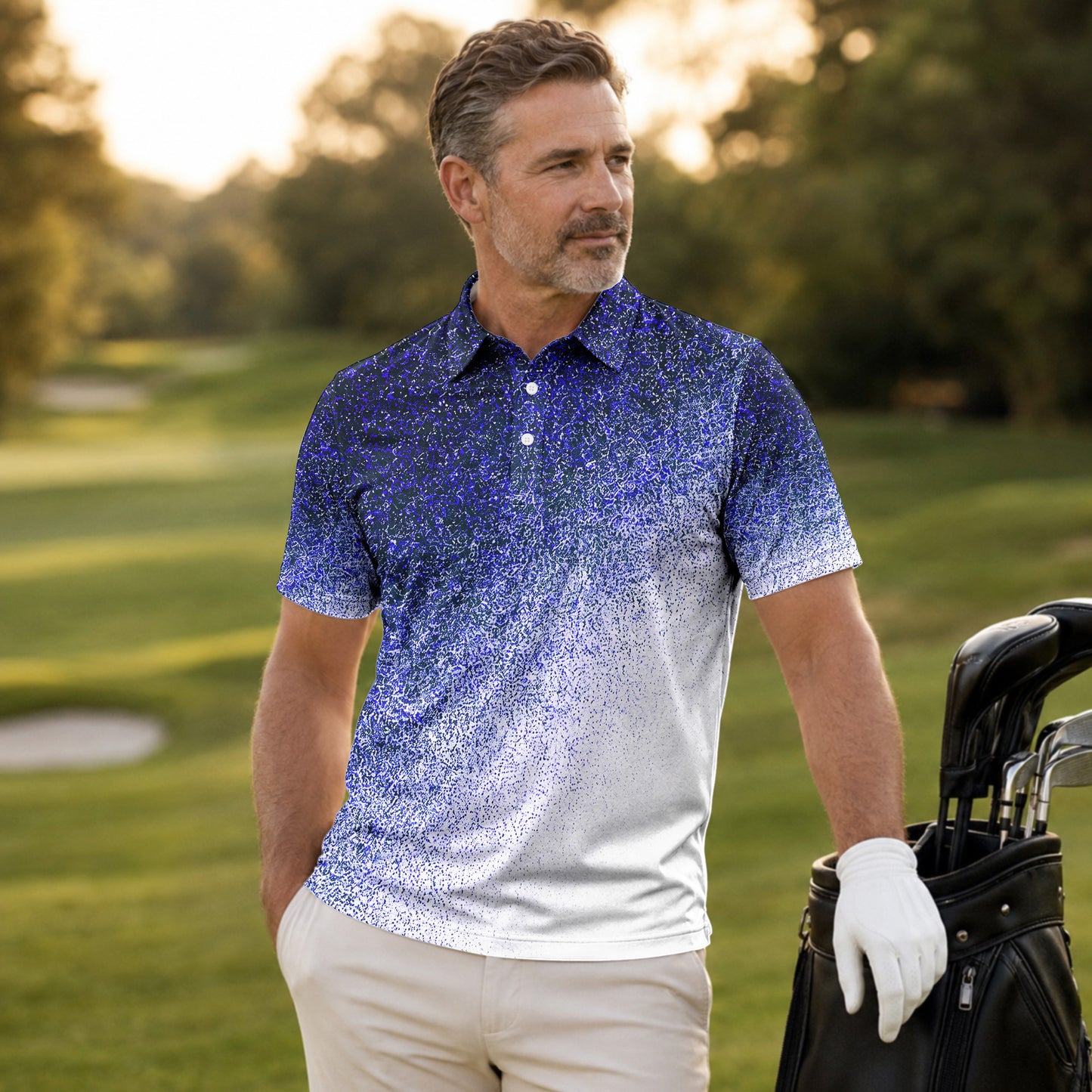 Rough Fade Loud Black Blue Men Polo Shirt