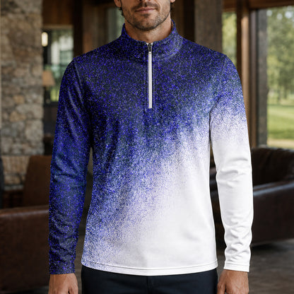 Rough Fade Loud Black Blue Men Quarter-zip Pullover