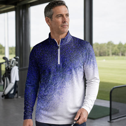Rough Fade Loud Black Blue Men Quarter-zip Pullover