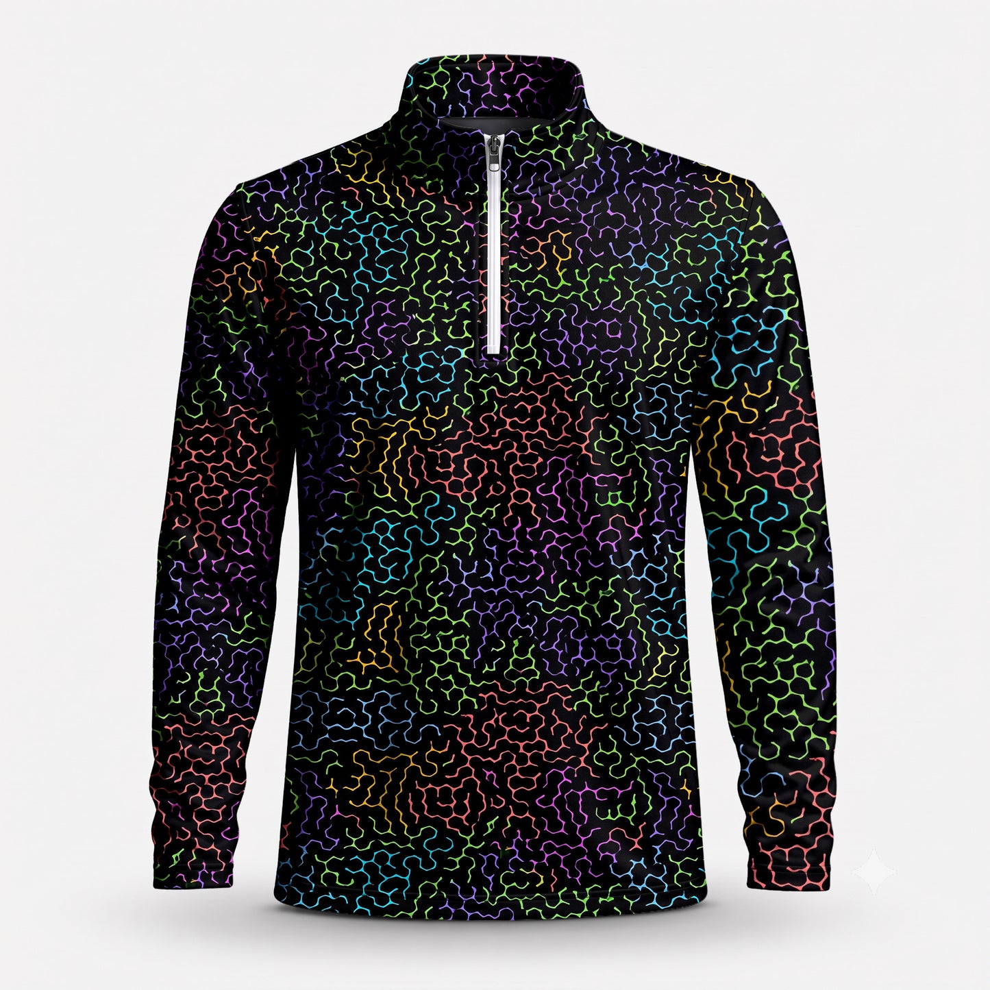 Black Color Men Quarter-zip Pullover