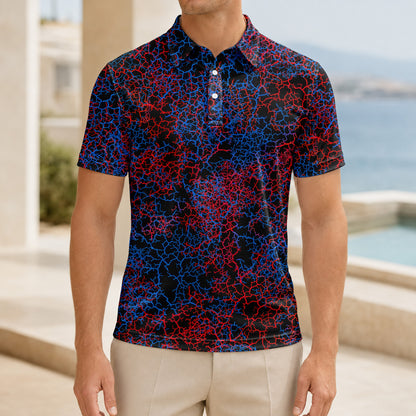 The Root Back Blue Red Men Polo Shirt