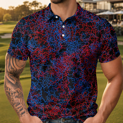 The Root Back Blue Red Men Polo Shirt