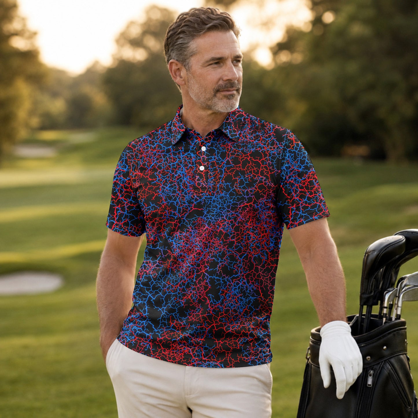 The Root Back Blue Red Men Polo Shirt