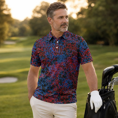 The Root Back Blue Red Men Polo Shirt