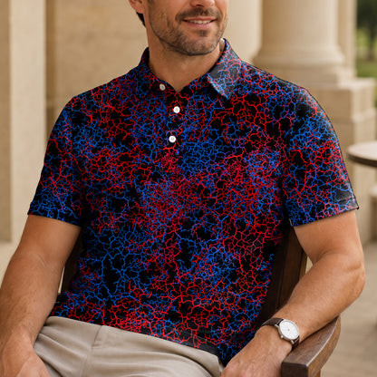 The Root Back Blue Red Men Polo Shirt