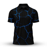 Black Blue Cracks Men Polo Shirt
