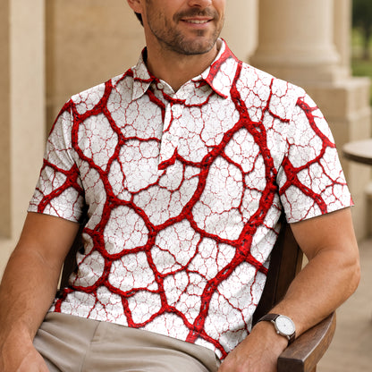 White Red Root Men Polo Shirt