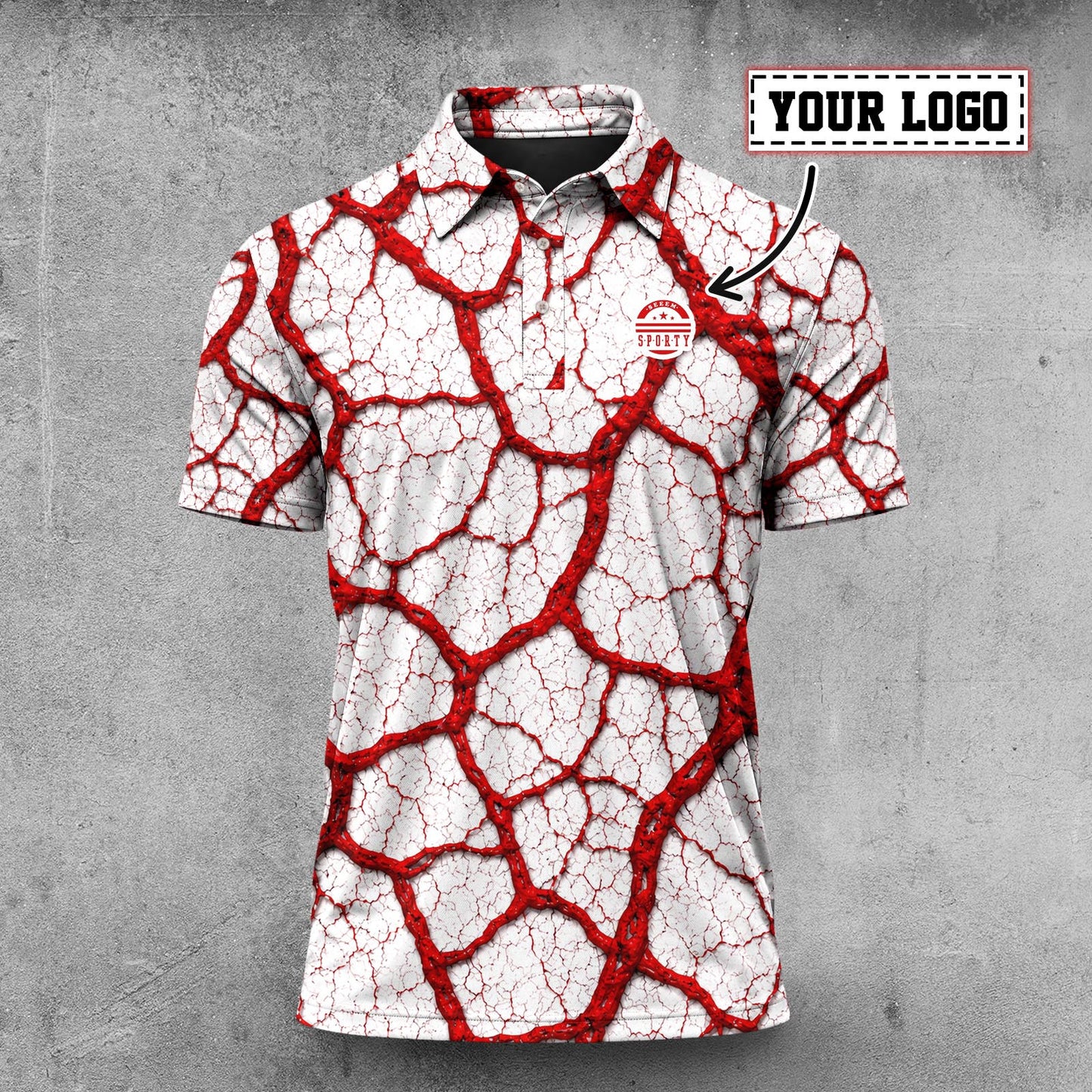 White Red Root Men Polo Shirt