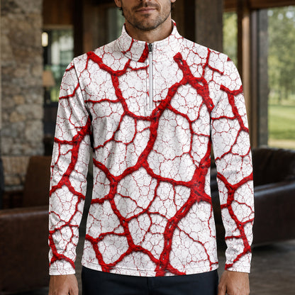 White Red Root Men Quarter-zip Pullover